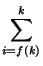 $\displaystyle \sum_{i=f(k)}^{k}$